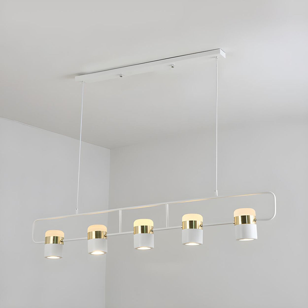 Modern Linear Island Pendant Light Cylinder Chandelier Image - 7