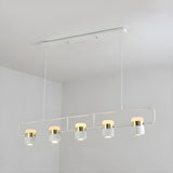 Modern Linear Island Pendant Light Cylinder Chandelier Image - 7