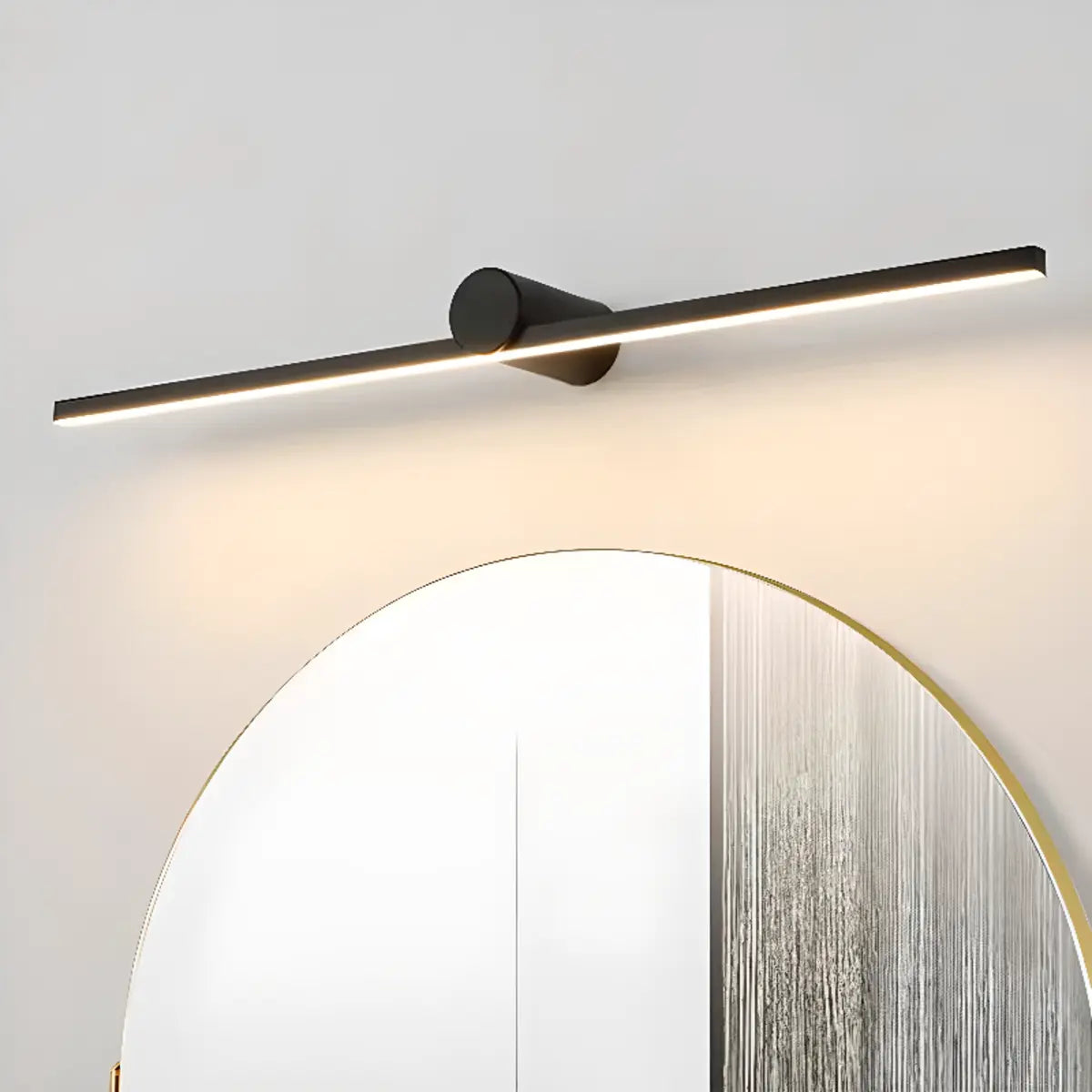 Modern Linear LED Vanity Light with Cylindrical Base Image - 1