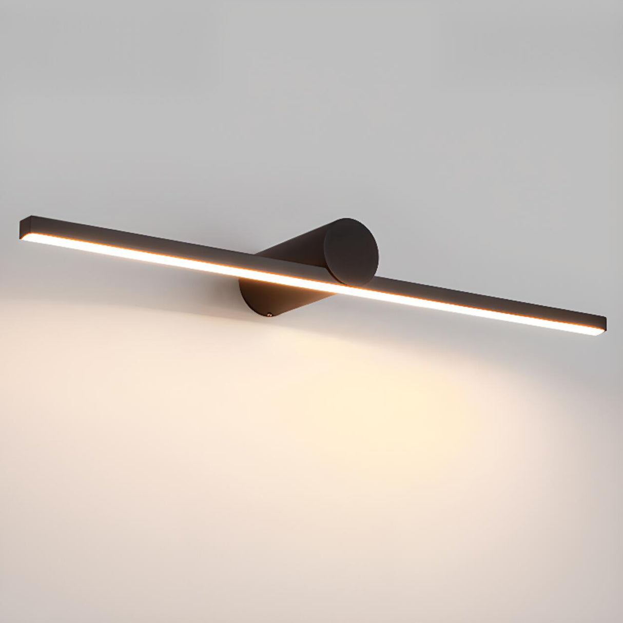 Modern Linear LED Vanity Light with Cylindrical Base Image - 14