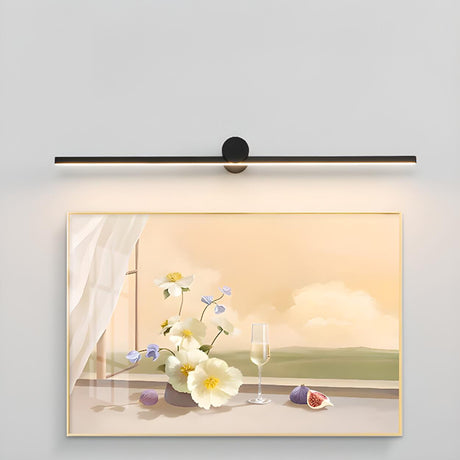 Modern Linear LED Vanity Light with Cylindrical Base Image - 2