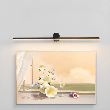 Modern Linear LED Vanity Light with Cylindrical Base Image - 2