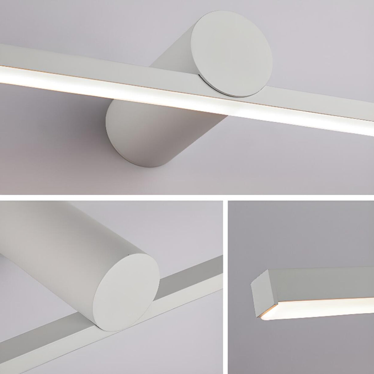 Modern Linear LED Vanity Light with Cylindrical Base Image - 21