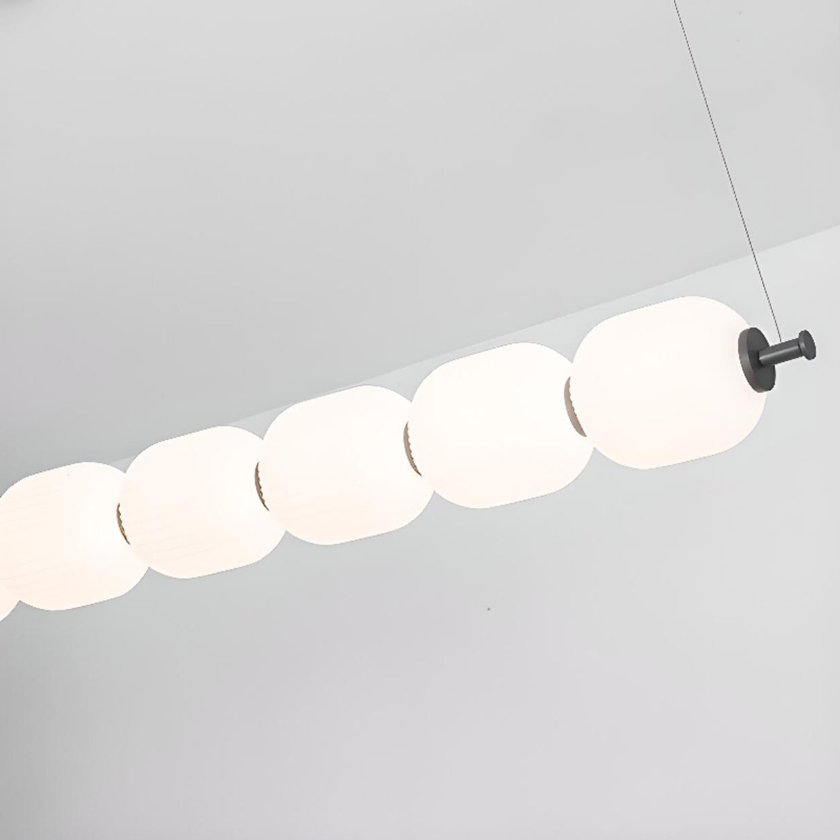 Modern Linear String Sphere Island Pendant Light Image - 9