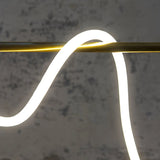 Modern Linear Twisted LED Ring Aluminum Chandelier Gold Image - 4