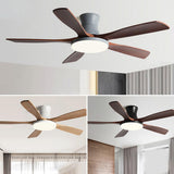 Modern Living Room 5 Wood Blades LED Ceiling Fan Light Image - 2