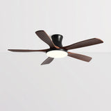 Modern Living Room 5 Wood Blades LED Ceiling Fan Light Image - 6