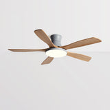 Modern Living Room 5 Wood Blades LED Ceiling Fan Light Image - 7