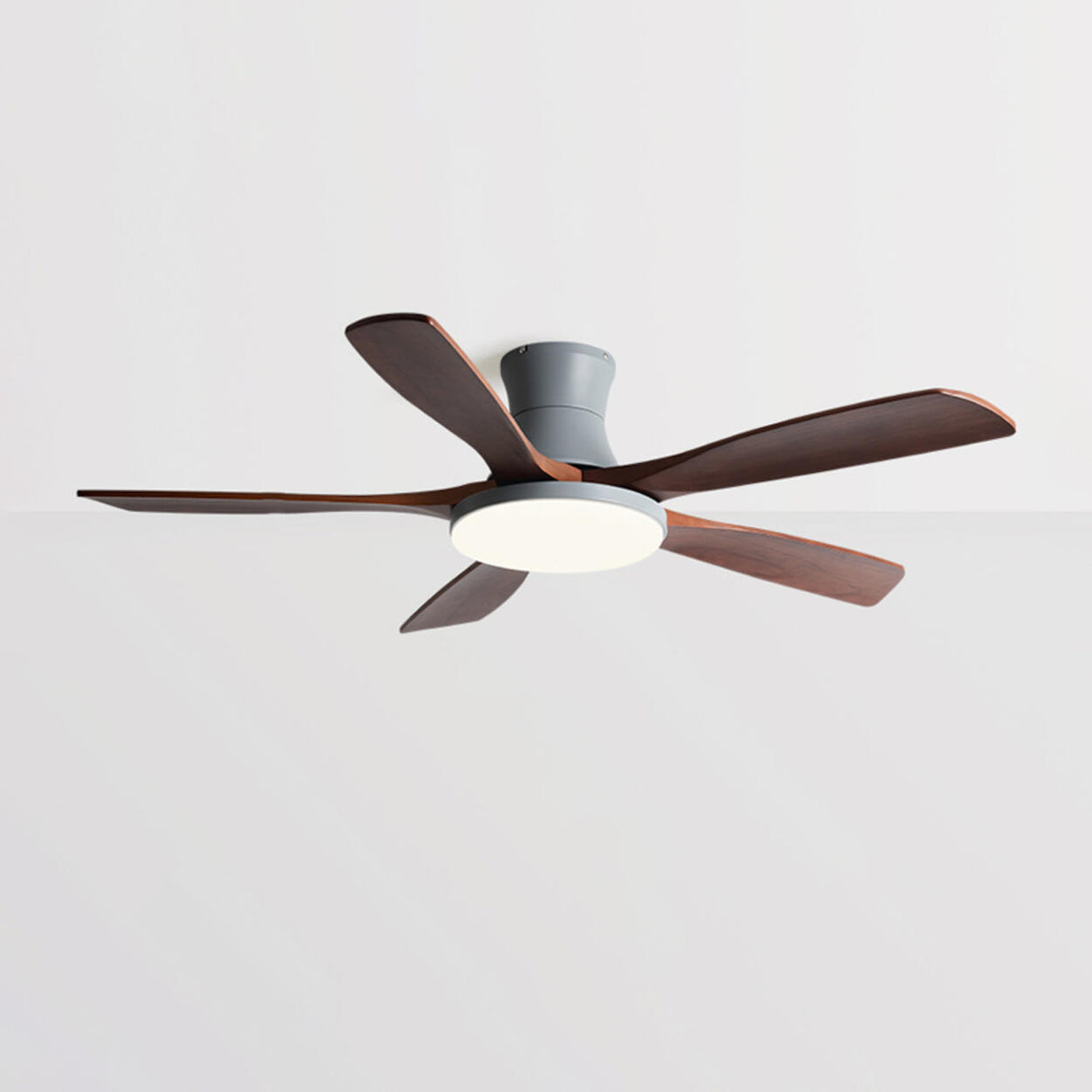 Modern Living Room 5 Wood Blades LED Ceiling Fan Light Image - 8