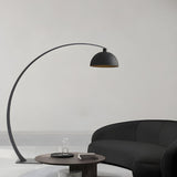 Modern Living Room Black Dome and Arc Floor Lamp Image - 5