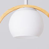 Modern Living Room Ceramic Bird Wooden Ring Pendant Light Image - 10