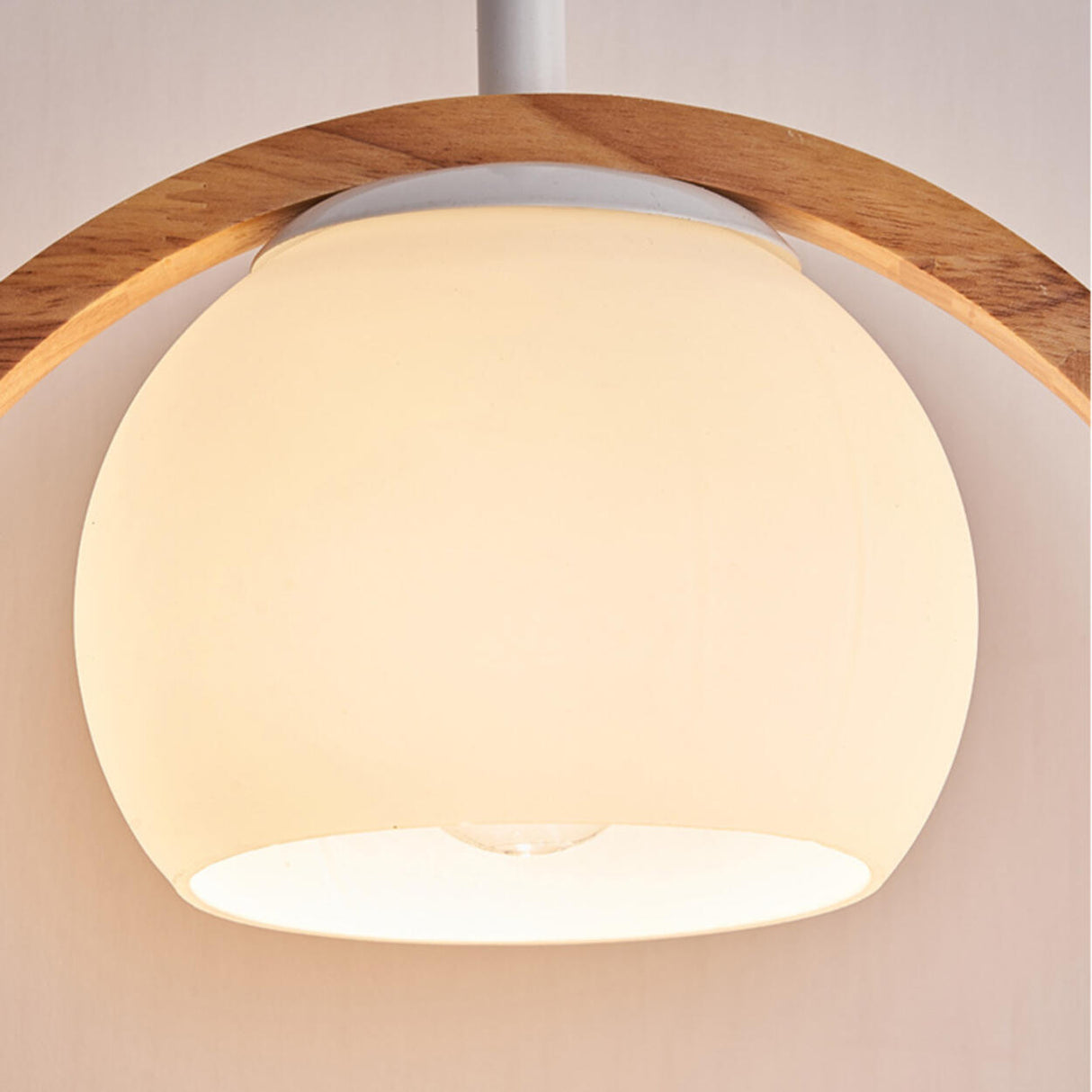 Modern Living Room Ceramic Bird Wooden Ring Pendant Light Image - 8