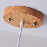 Modern Living Room Ceramic Bird Wooden Ring Pendant Light Image - 9