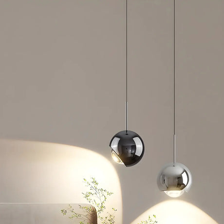 Modern Living Room Clear Glass Globe Pendant Light Image - 2