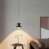 Modern Living Room Clear Glass Globe Pendant Light Image - 4