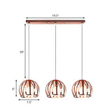 Modern Living Room Copper Wire Cage Dome Pendant Light Image - 11