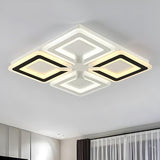 Modern Living Room Square LED Flush Mount Ceiling Light Image - 6