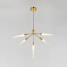 Modern Living Room Tiered Gold Angular Acrylic Chandelier Image - 7