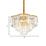 Modern Living Room Tiered Gold Crystal Chandelier #size