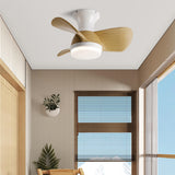 Modern Living Room Wood 3 Blades Ceiling Fan Light Image - 3