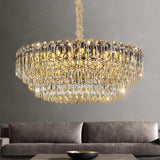 Modern Luxury 5 Tiers Gold Crystal Pendant Chandelier Image - 1