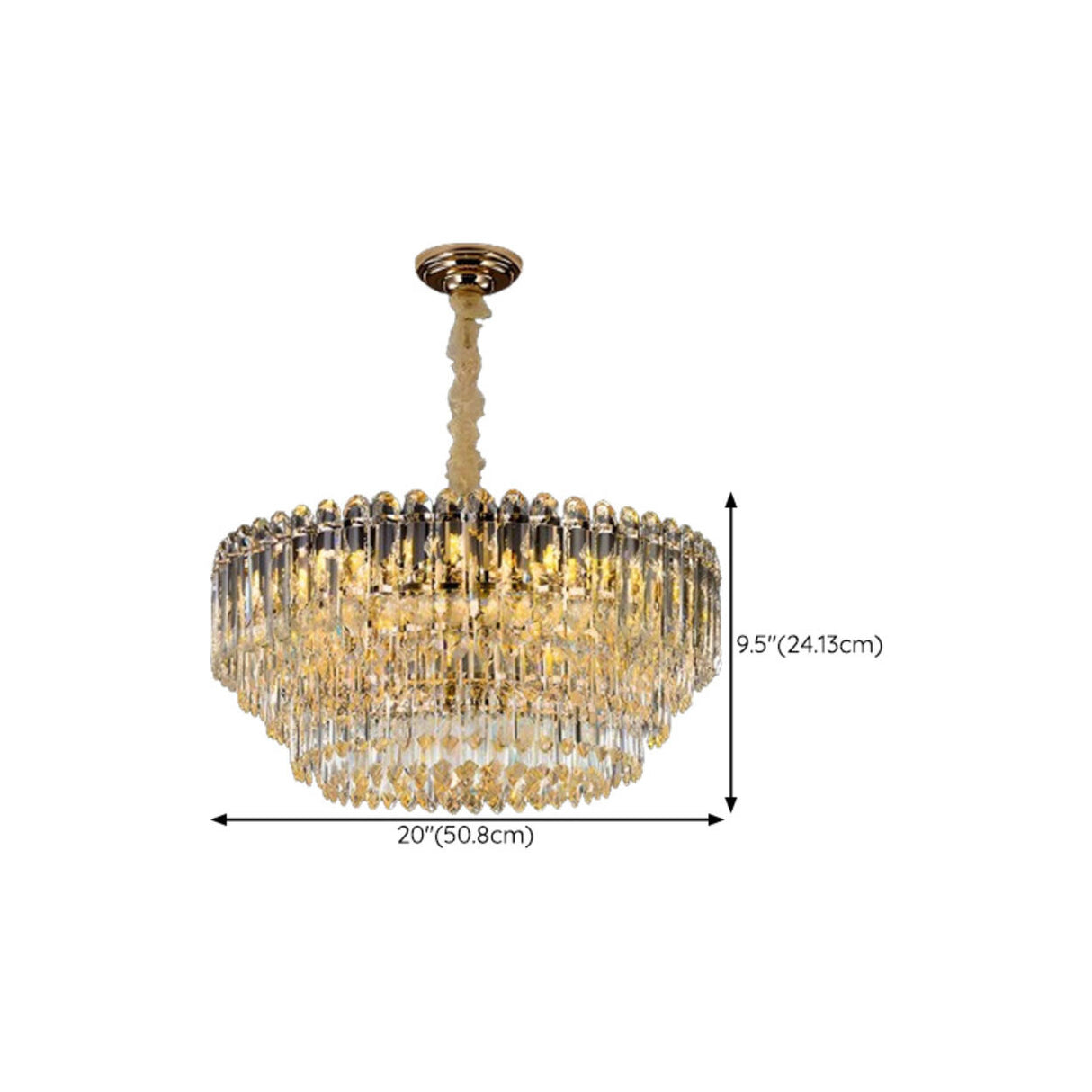 Modern Luxury 5 Tiers Gold Crystal Pendant Chandelier 