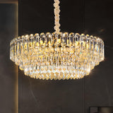 Modern Luxury 5 Tiers Gold Crystal Pendant Chandelier Image - 5