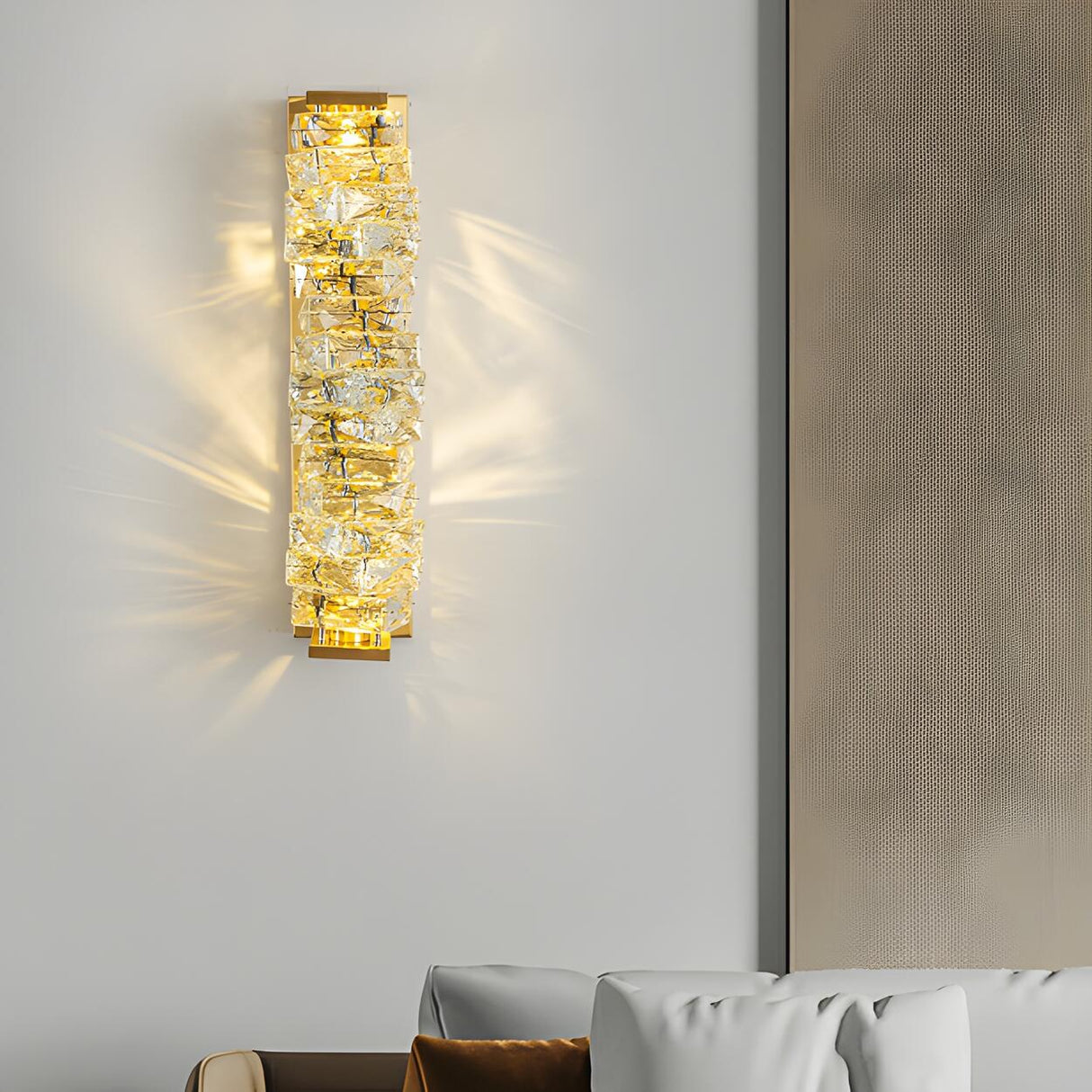 Modern Luxury Crystal Gold Plated Wall Lights Image - 2