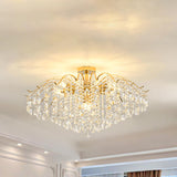  Modern Luxury Crystal Semi-Flush Mount Lamp Living Room Image - 15