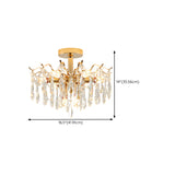  Modern Luxury Crystal Semi-Flush Mount Lamp Living Room #size