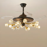 Modern Luxury Crystal Sputnik Chandelier Fan with Light Image - 10