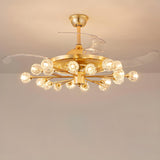 Modern Luxury Crystal Sputnik Chandelier Fan with Light Image - 11