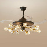 Modern Luxury Crystal Sputnik Chandelier Fan with Light Image - 13