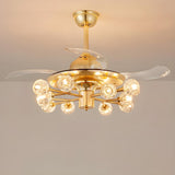 Modern Luxury Crystal Sputnik Chandelier Fan with Light Image - 2