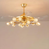 Modern Luxury Crystal Sputnik Chandelier Fan with Light Image - 9