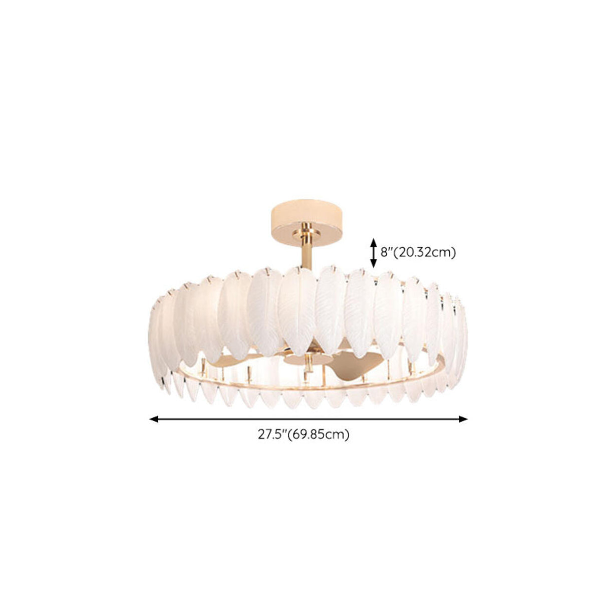 Modern Luxury Drum Crystal Chandelier Ceiling Fan Light 