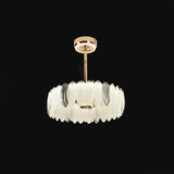 Modern Luxury Drum Crystal Chandelier Ceiling Fan Light Image - 6