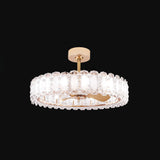 Modern Luxury Drum Crystal Chandelier Ceiling Fan Light Image - 9