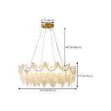 Modern Luxury Lace Ring White Glass LED Chandelier Image - 29