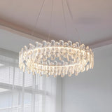 Modern Luxury LED Circular Clear Crystal Chandelier Image - 10