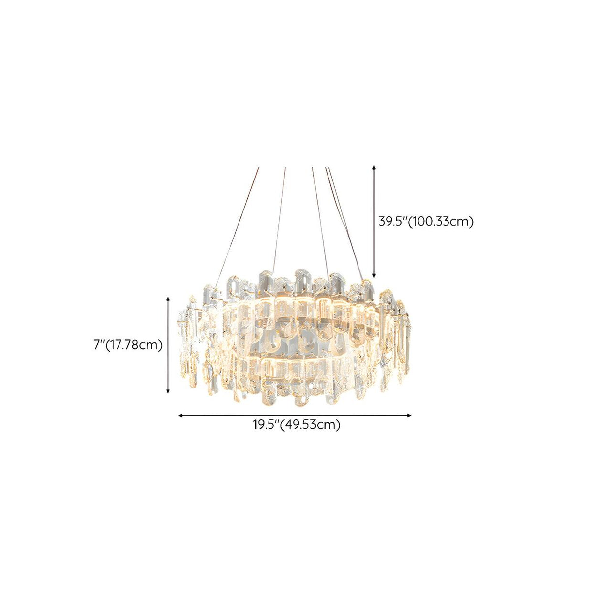 Modern Luxury LED Circular Clear Crystal Chandelier 