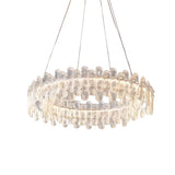 Modern Luxury LED Circular Clear Crystal Chandelier Image - 5