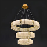 Modern Luxury Ring Crystal Gold 2 Tiers Chandelier Image - 11