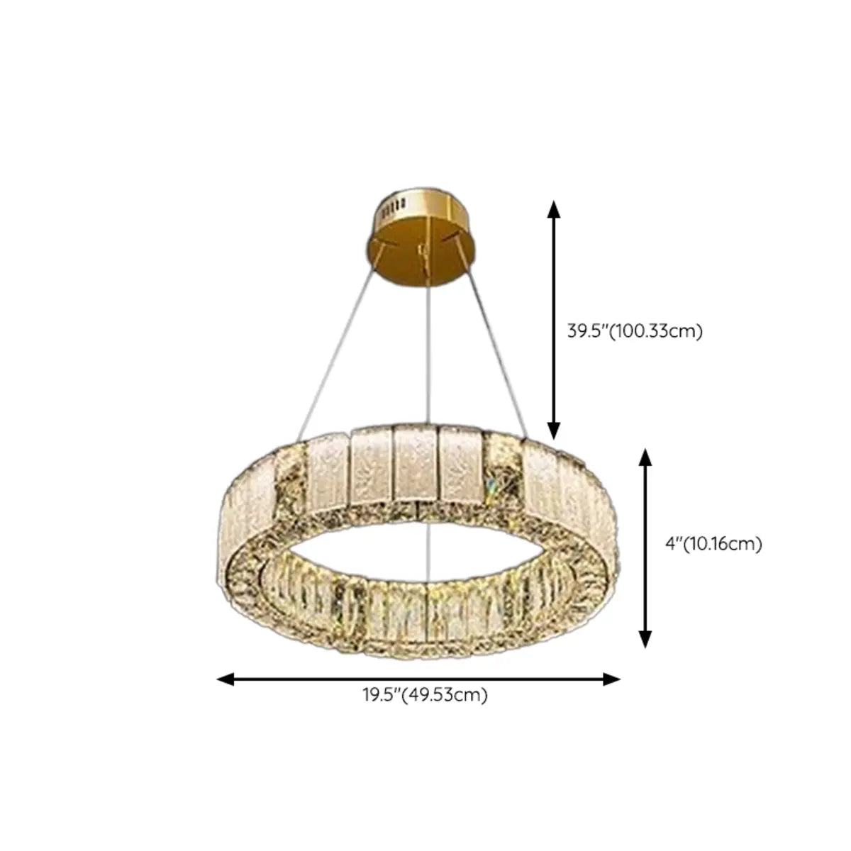 Modern Luxury Ring Crystal Gold 2 Tiers Chandelier Image - 15