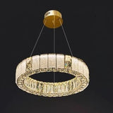 Modern Luxury Ring Crystal Gold 2 Tiers Chandelier Image - 3