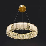 Modern Luxury Ring Crystal Gold 2 Tiers Chandelier Image - 9