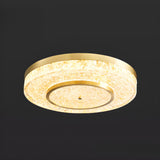 Modern Luxury Round Gold Crystal LED Flush Mount Light Image - 13