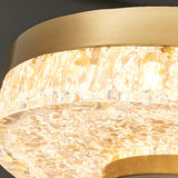 Modern Luxury Round Gold Crystal LED Flush Mount Light Image - 15