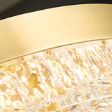 Modern Luxury Round Gold Crystal LED Flush Mount Light Image - 17