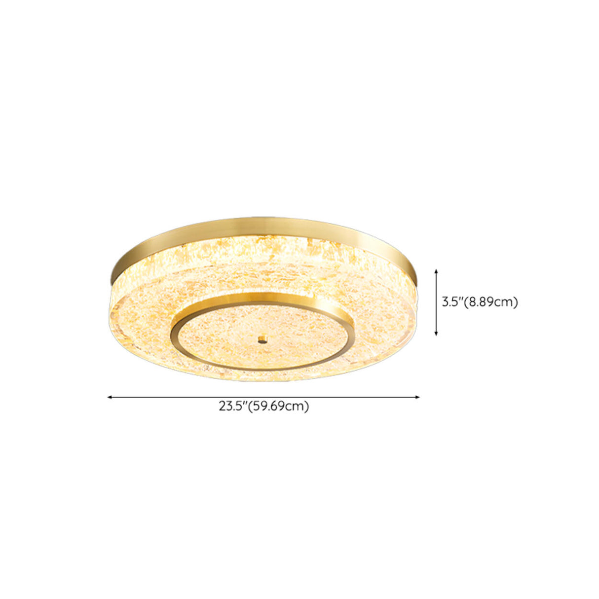 Modern Luxury Round Gold Crystal LED Flush Mount Light Image - 20